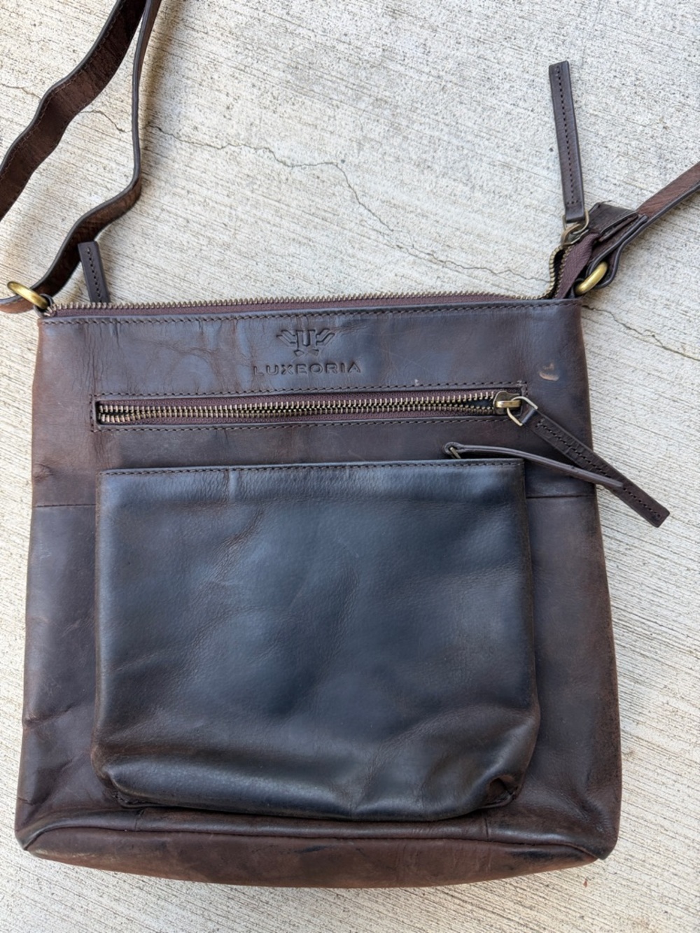 Dark Brown Leather Crossbody Bag - Women's Everyday Carry